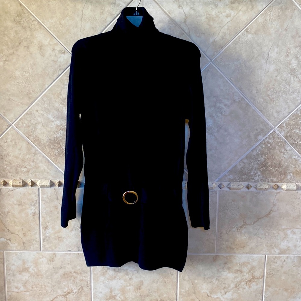 INC short turtleneck sweater black dress